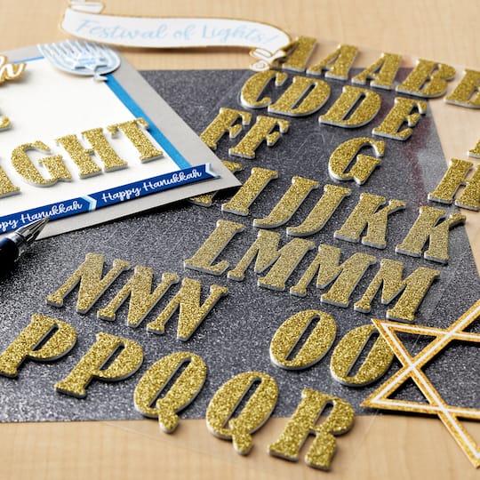 Glitter Bernhard Condensed Alphabet Foam Stickers by Recollections
